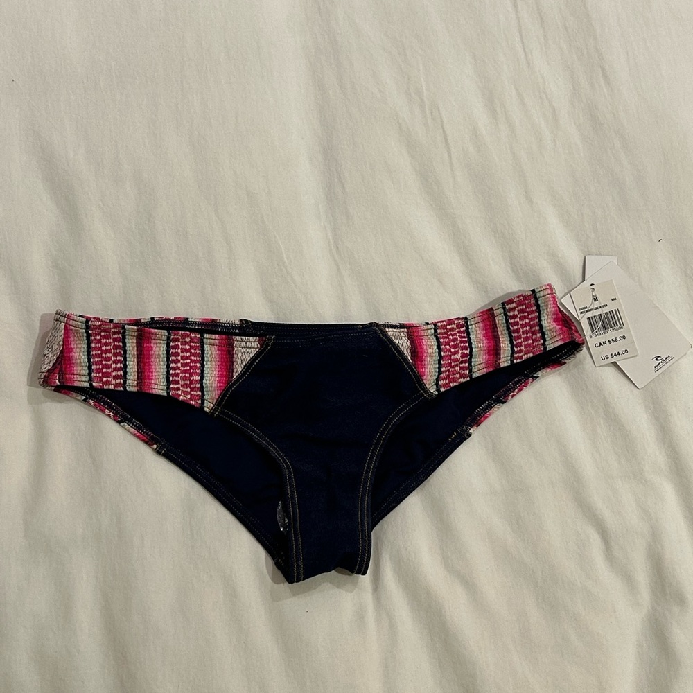 Ripcurl women’s bikini bottoms good coverage blue and striped design